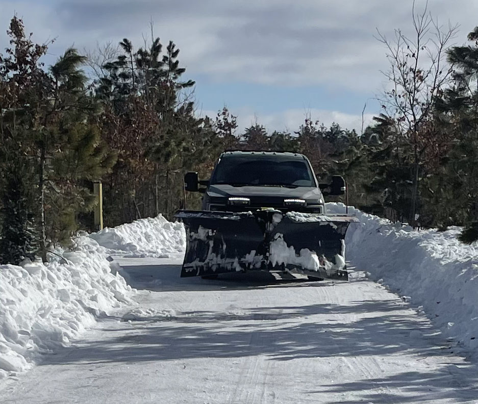 Snowplow Truck Woods Snowplowing